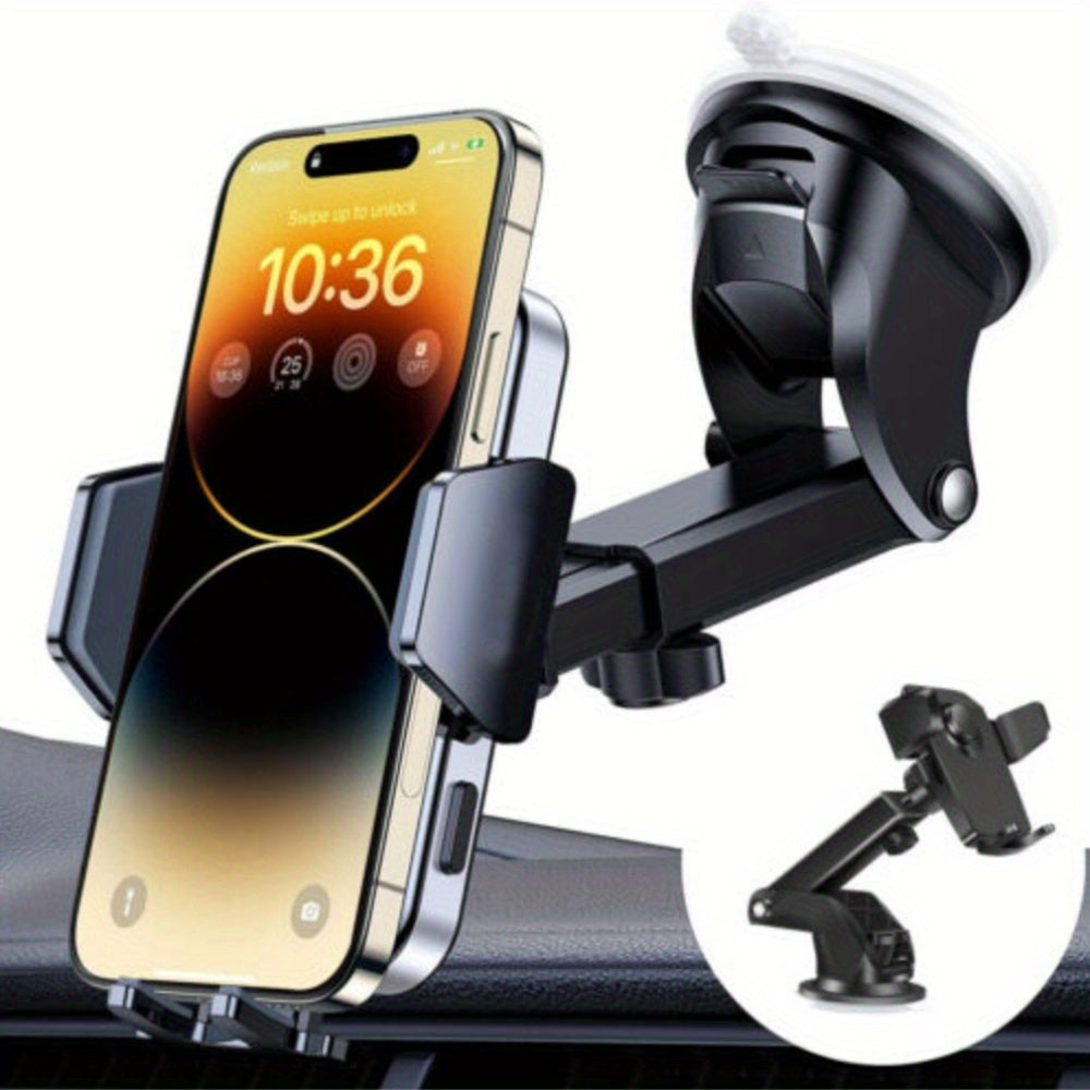 Car Dashboard Phone Holder - Adjustable Vertical And Horizontal, 360° Rotation, Waterproof ABS Material, Suitable for All Mobile Phones, Non-Slip Textured Grip, Hands-Free Driving Accessories
